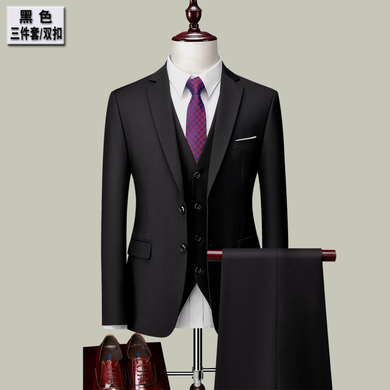 Suit phù hợp với những người đàn ông Hàn Quốc phiên bản của nhỏ phù hợp với ba mảnh chuyên nghiệp váy đồng hành đầm đầm cưới chú rể