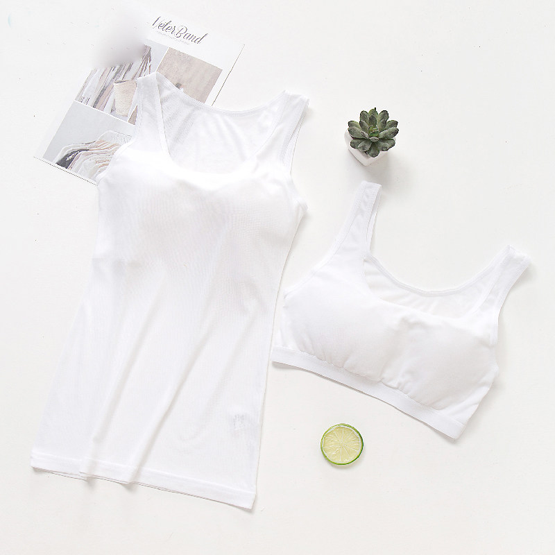 GUNZE County is a girl bra white underwear junior high school female student development vest without steel ring thin strapless breast