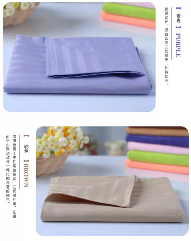 Khách sạn khách sạn giường cotton dải satin màu rắn tấm trải giường dày mã hóa mùa xuân và mùa hè bông đồng bằng giường hộ gia đình ga giường