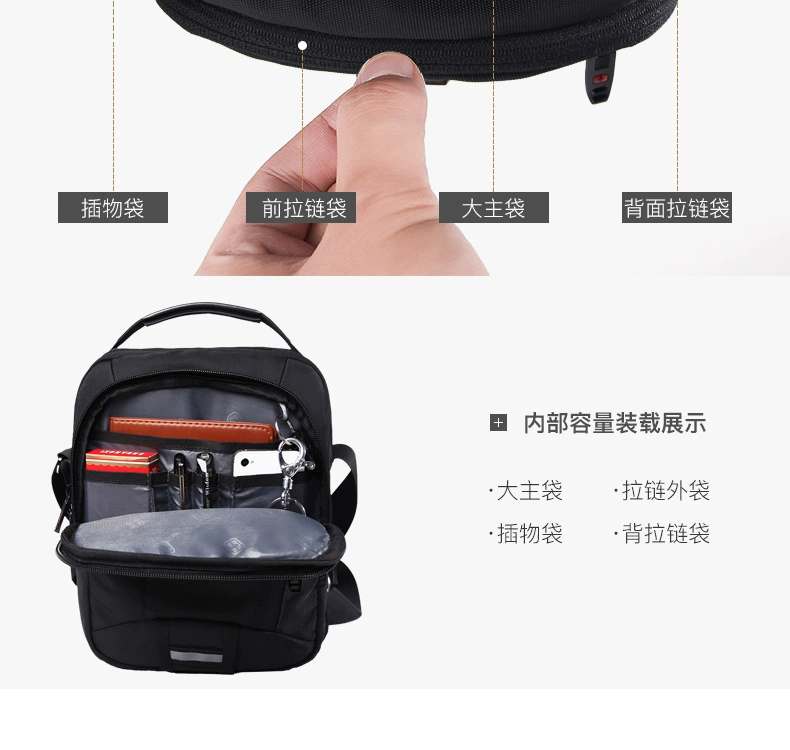 Swiss Army dao nam túi kinh doanh túi xách nam túi xách phiên bản Hàn Quốc của túi Messenger giản dị túi nhỏ vali dọc - Túi của con người