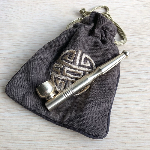 Медная съёмная курительная трубка, тканевый мешок