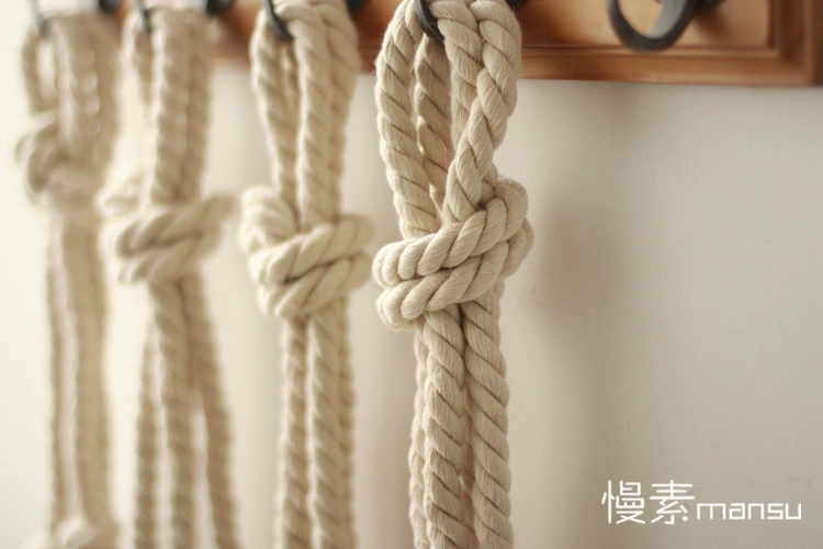 Từ từ tự chế tự nhiên sợi dây bông thô tự nhiên rèm treo quả cầu buộc dây dây đeo - Phụ kiện rèm cửa