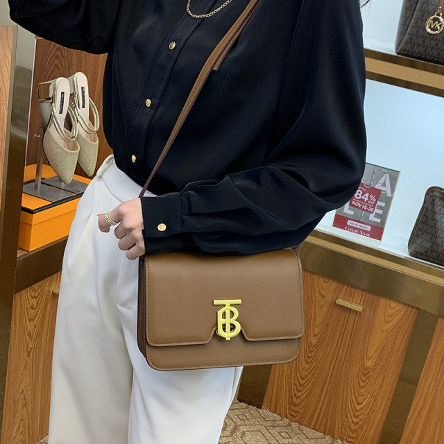 Genuine leather 2022 autumn new Messenger organ bag cowhide bag female niche shoulder bag high-end small square bag