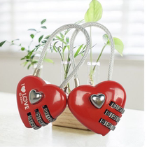 520 couple love wire rope password lock padlock cabinet lock gym cabinet lock bag decorative small lock
