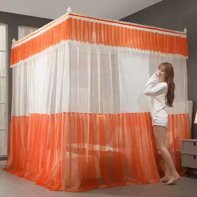 New mosquito net aluminum alloy bracket thick encrypted double layer tent yarn 1 8 meters bed three door coat 1 5m mosquito cover 2