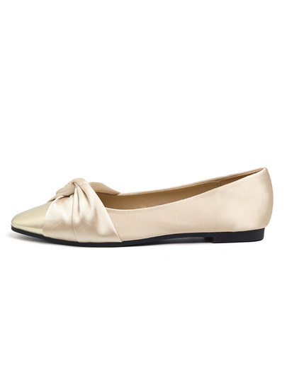 Sheepskin Version ~ French-Style Bow Flat Shallow Slip-On Shoes for Women, New Fairy-Style Slip-On Commuting Satin Loafers