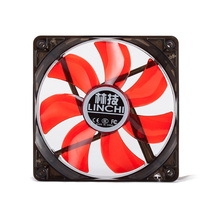 Lintech chassis fan 12cm silent cooling fan transparent black frame Red Leaf Blue Leaf LED chassis fan