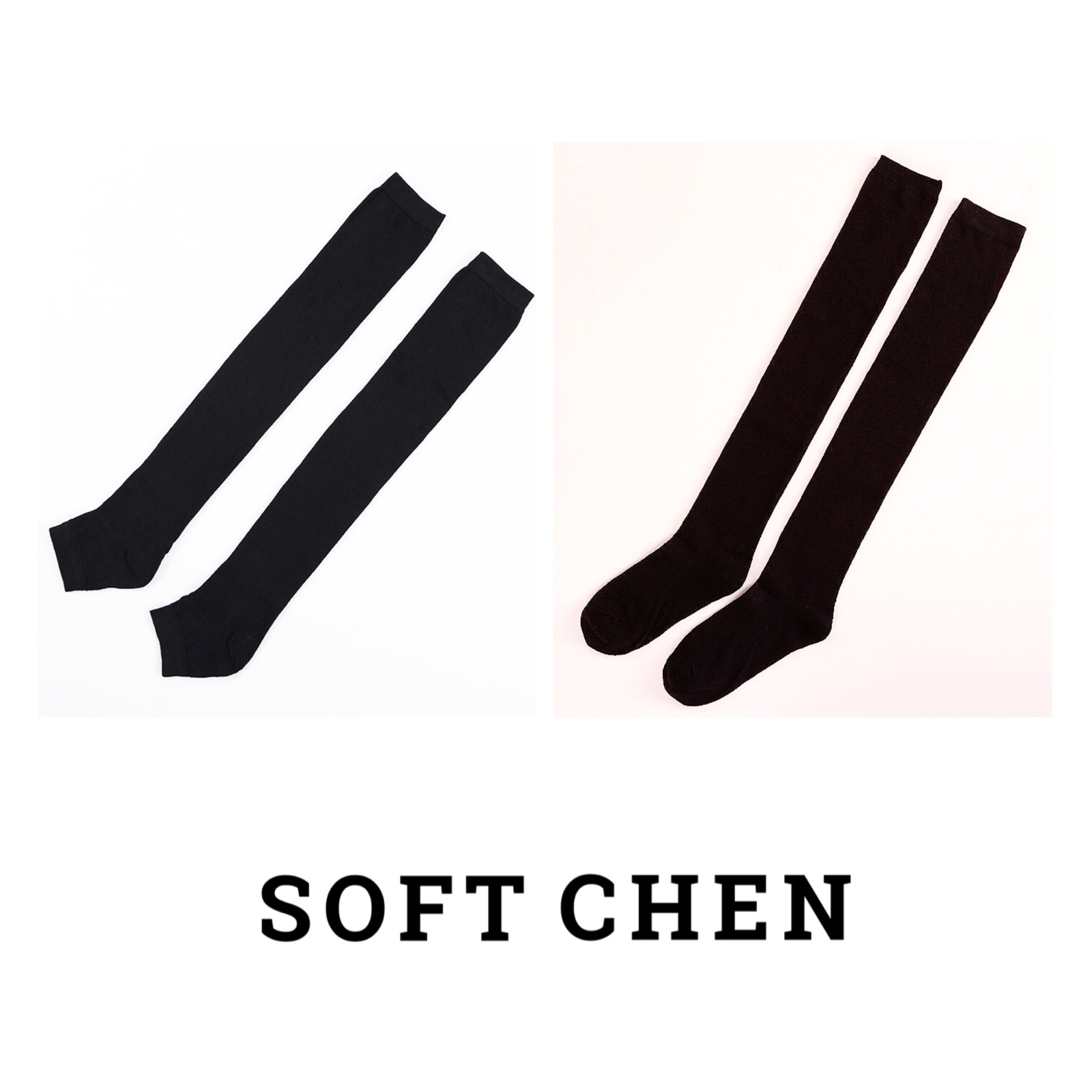 SOFTCHEN Latin dance Combed cotton warm high tube stockings Inner tights over the knee socks Bubble socks two pairs