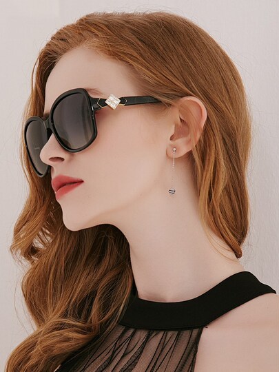 Sunglasses for Women, Korean Style Trendy Sunglasses for Women, Anti-Uv, Square, Large Rhinestones, Polarized for Driving, Tr90 Anti-Sunburn