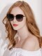 Sunglasses for Women, Korean Style Trendy Sunglasses, Women's Anti-Uv Polarized Round Face Cat-Eye Retro ins Women's Driving Glasses