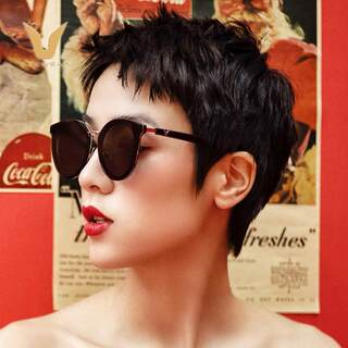 Micropa New Fashion Sunglasses Cat Eye Large Frame Sunglasses for Women Driving Anti-Uv Sunglasses for Men