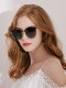 Sunglasses for Women, Korean Style Trendy Sunglasses, Women's Anti-Uv Polarized Round Face Cat-Eye Retro ins Women's Driving Glasses