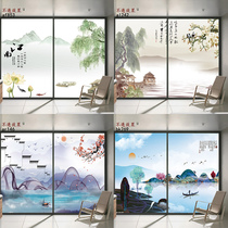 New Chinese wardrobe door stickers Refurbished Retrofit with Self-adhesive Glass Push-and-pull Door Cabinet Decorated waterproof and moisture-proof