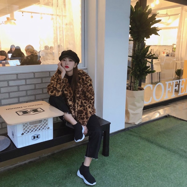 Thời trang Hàn Quốc áo khoác lông báo nữ ngắn đoạn dày ấm áo khoác lông thú áo khoác lông sang trọng áo khoác lông cừu