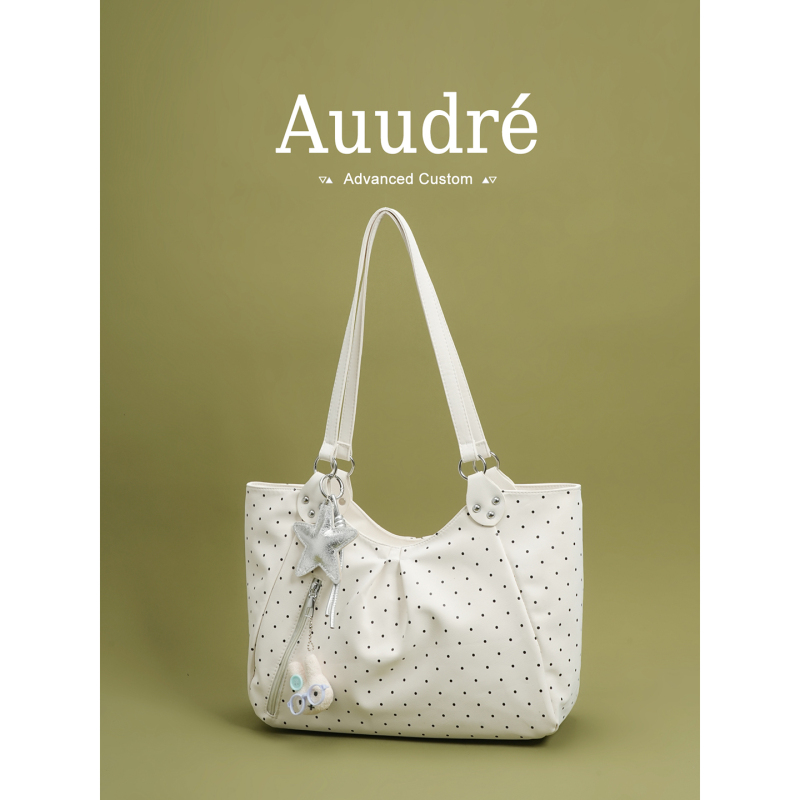 Auudre Niche Design Polka Dot Single Shoulder Underarm Bag for Women 2026 New Summer Large Capacity Commuter Tote Bag Auudre Niche Design Polka Dot Single Shoulder Underarm Bag for Women 2026 New Summer Large Capacity Commuter Tote Bag