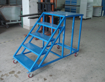 Shanghai warehouse climbing car mobile platform ladder warehouse shelf climbing ladder mute wheel shelf ladder pick-up stool