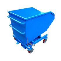 Heavy-duty scrap iron truck tipping bucket-type receiving waste slag box with fork hole workshop self-unloading iron cutting truck