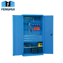 Hardware tool cabinet industrial heavy-duty locker multi-function thickened double-door tin cabinet drawer type can wheel
