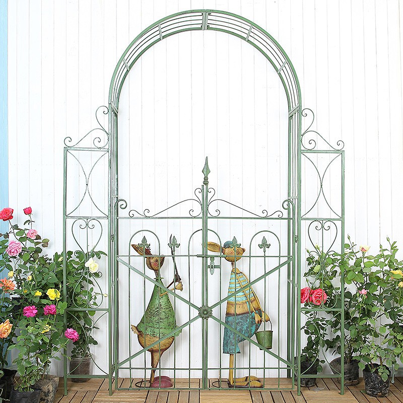 European-Style Retro Wrought Iron Arch Flower Stand Climbing Frame Plant Rose Climbing Frame Garden Courtyard Outdoor Archway