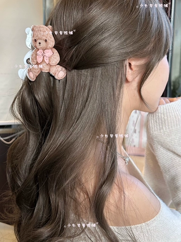 Оригинальная заколка-крабик, шпильки для волос, милый аксессуар для волос, заколка для волос, с медвежатами