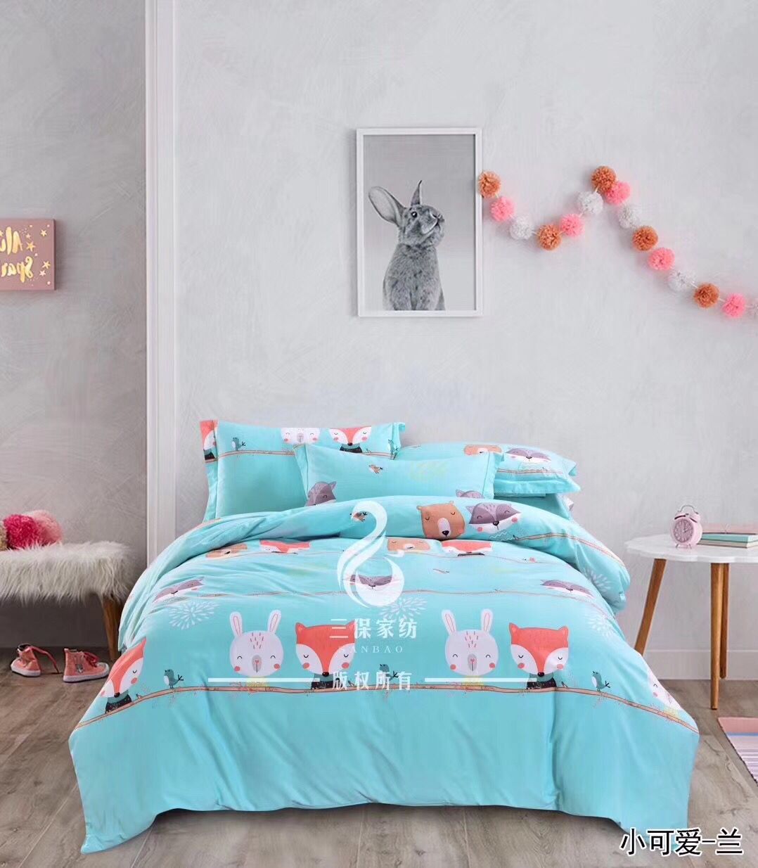 Miho dệt bông giản dị nhung dày ấm chà nhám một gia đình bốn chăn giường sen váy 2 2.3 * 2,5 * 2,7 - Bộ đồ giường bốn mảnh chăn ga gối đẹp