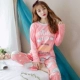 Mùa thu và mùa đông bé trai lớn đồ ngủ bé gái cotton dài tay S size nhỏ 12-13-15-18 tuổi bé gái học sinh trung học cơ sở đồ bộ pijama nữ lụa