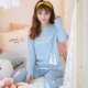 Mùa thu và mùa đông bé trai lớn đồ ngủ bé gái cotton dài tay S size nhỏ 12-13-15-18 tuổi bé gái học sinh trung học cơ sở đồ bộ pijama nữ lụa