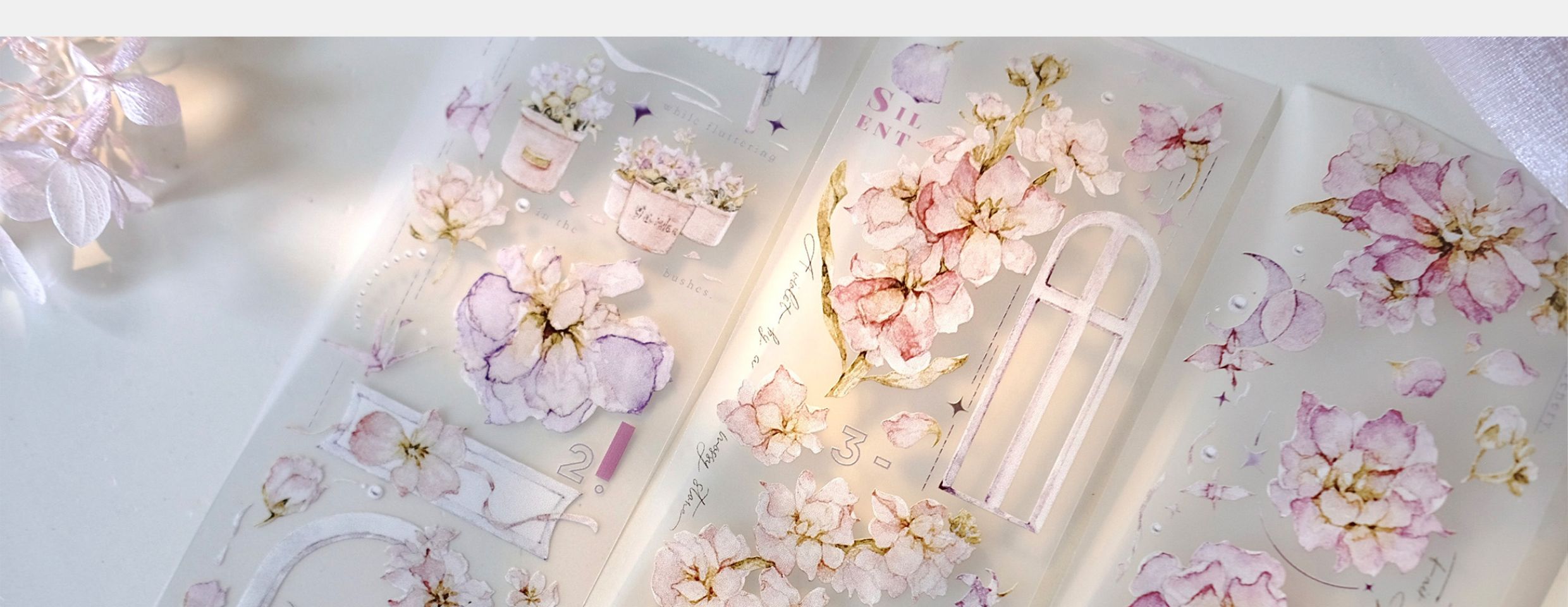 【預售】Vol4 浮夢花店 雀斑茶新品手帳膠帶 和紙/PET - 膠紙/膠帶/紙膠帶 - 紙 紫色