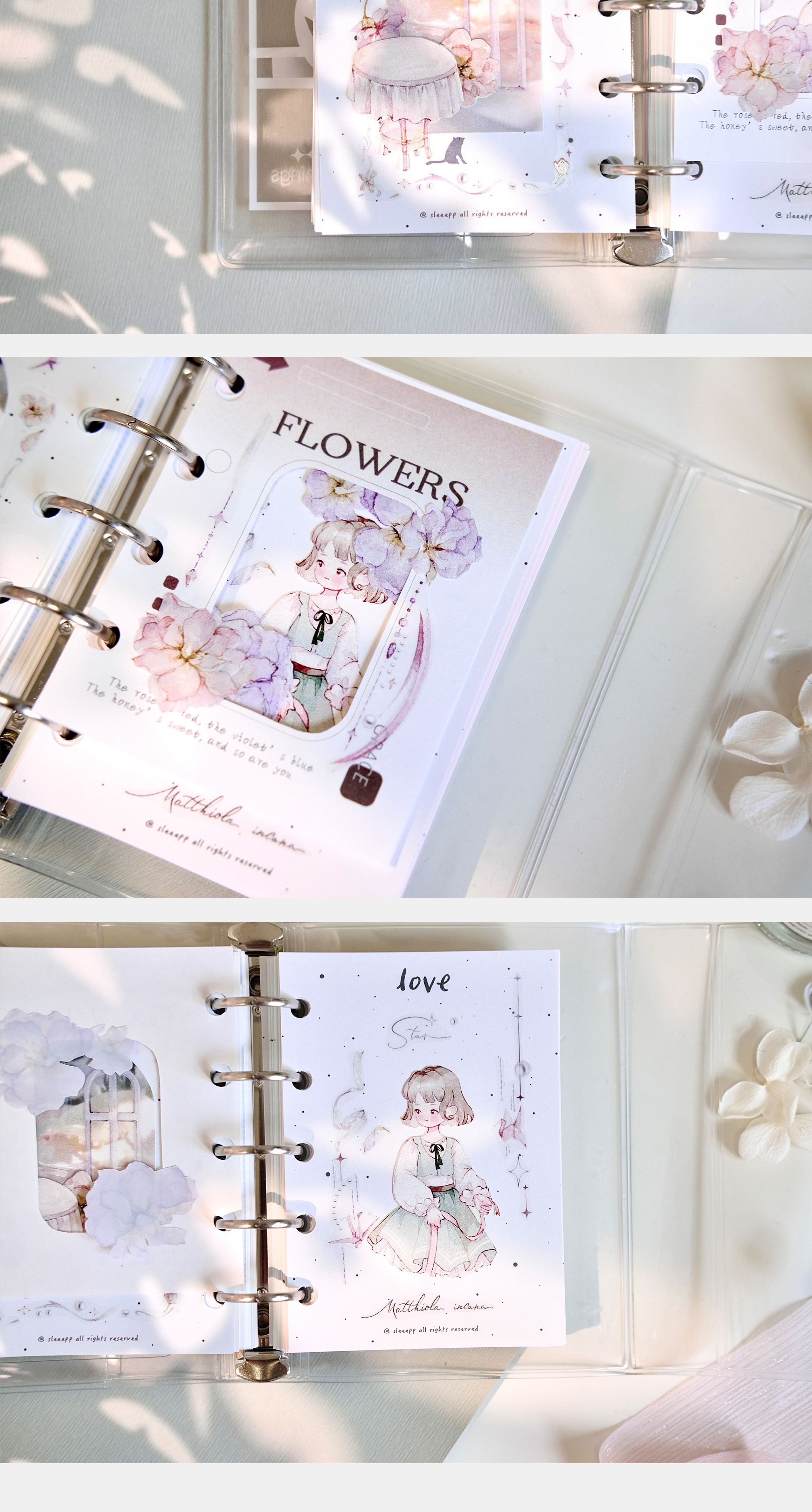 【預售】Vol4 浮夢花店 雀斑茶新品手帳膠帶 和紙/PET - 膠紙/膠帶/紙膠帶 - 紙 紫色