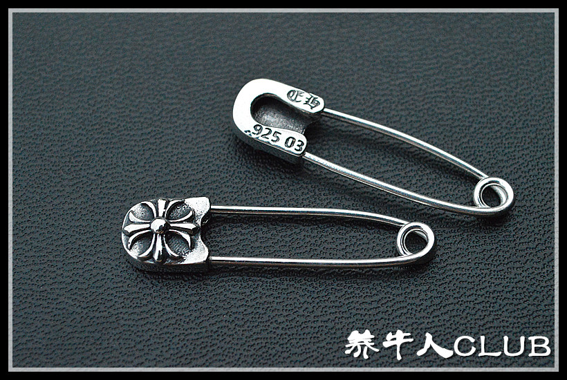 Raising Cattle Products 925 Pure Silver Chrome Brooch Brooch Pure Silver Pin Suit Vest Collar Needledress Dress Accessories