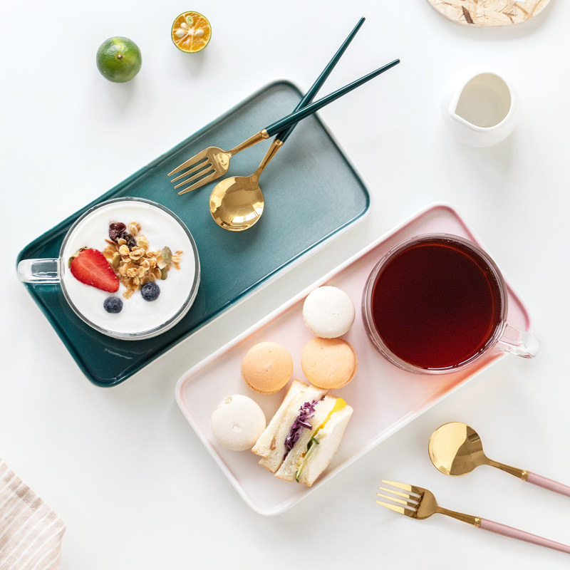 Creative breakfast tableware set afternoon tea combination children's Nordic breakfast cup net red glass milk oatmeal cup