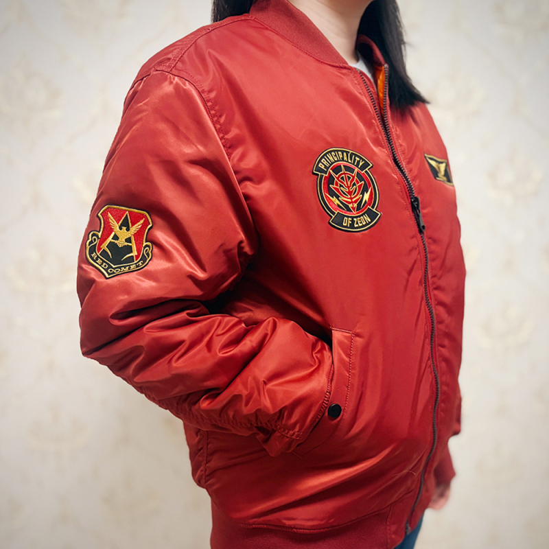Mobile Suit Gundam Zeon Summeria Cotton Baseball Jacket Thick Coat Men's Ma-1 Pilot Jacket