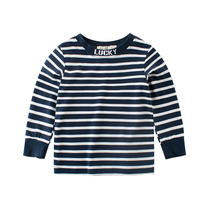 Childrens long-sleeved T-shirt 2021 childrens clothing autumn new boy base shirt baby middle and small children striped Lycra clothes