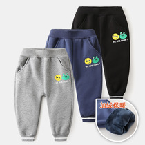 Childrens plus trousers 2022 autumn and winter Baby thicker pants boys fashionable supersoft warm long pants