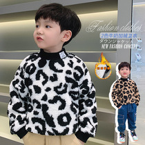 Childrens clothes are wearing boys plus thickening coat 2022 new Han - Edition childrens baby high - end warm sleeves
