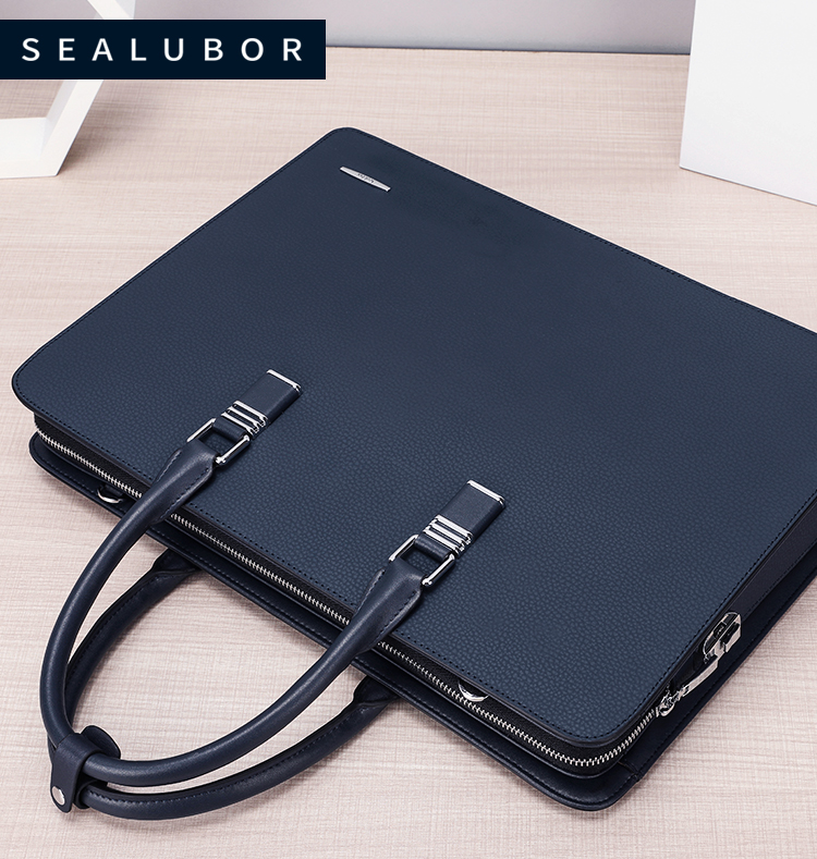 Hillenburg men's bag classic atmospheric business briefcase fashion leather handbag simple and versatile diagonal computer bag