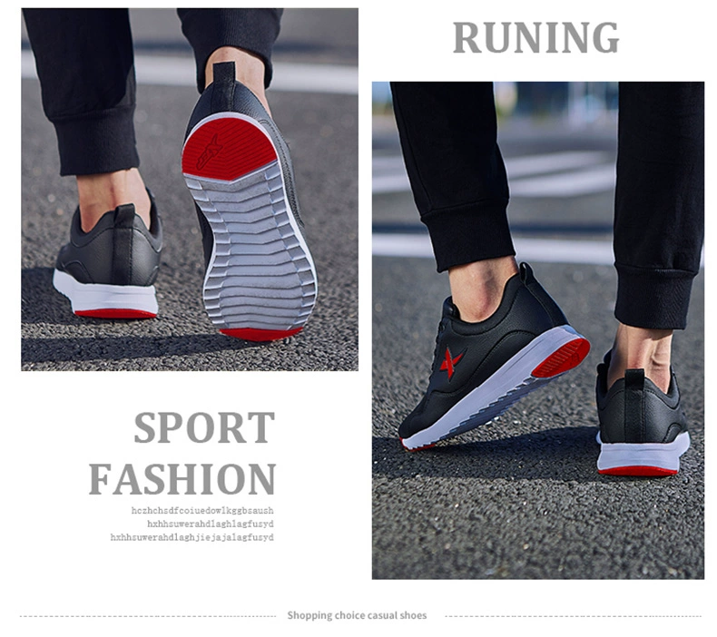 Giày đặc biệt cho nam giày chạy bộ mùa thu 2019 mới mang giày nam thông thường, giày da thể thao màu đen và trắng - Giày chạy bộ