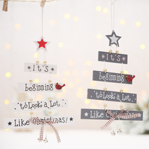 New Christmas decorations Christmas tree pendants hanging ornaments wooden tree hanging colorful letter Christmas tree ornaments