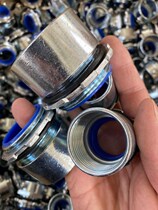 Thickened bridge steel tube connector 304 stainless steel steel pipe joint three-pole galvanized wearing plate joint