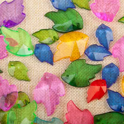 23 * 13mm small leaf beaded acrylic beaded diy handmade material Maple blade vase accessories