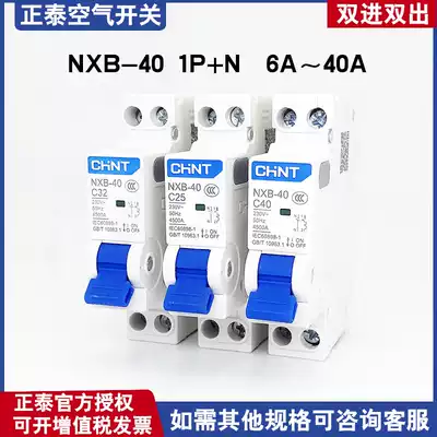 CHNT Chint Household Air Switch Circuit Breaker NXB-40 1p N 10A16A20A25A32A40A Monopole