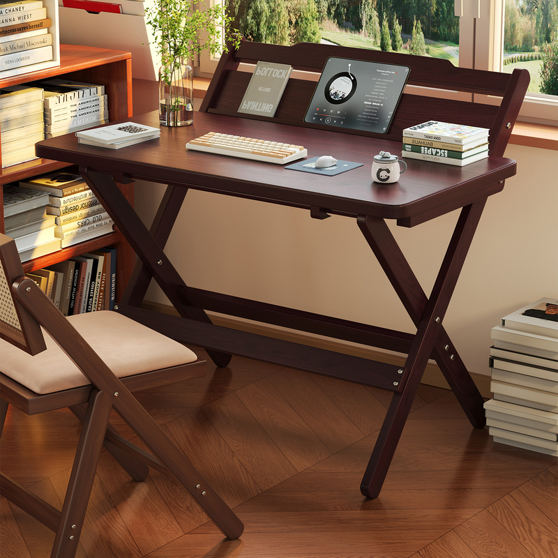 Bamboo Folding Desk for Home Use, Small Apartment Study Desk, No Installation Required, Suitable for Students' Bedroom Homework, Movable Office Desk