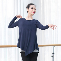 Modern dance practice Gongfu jacket Female autumn-winter thickened Modale fake two loose long sleeves base set training suit