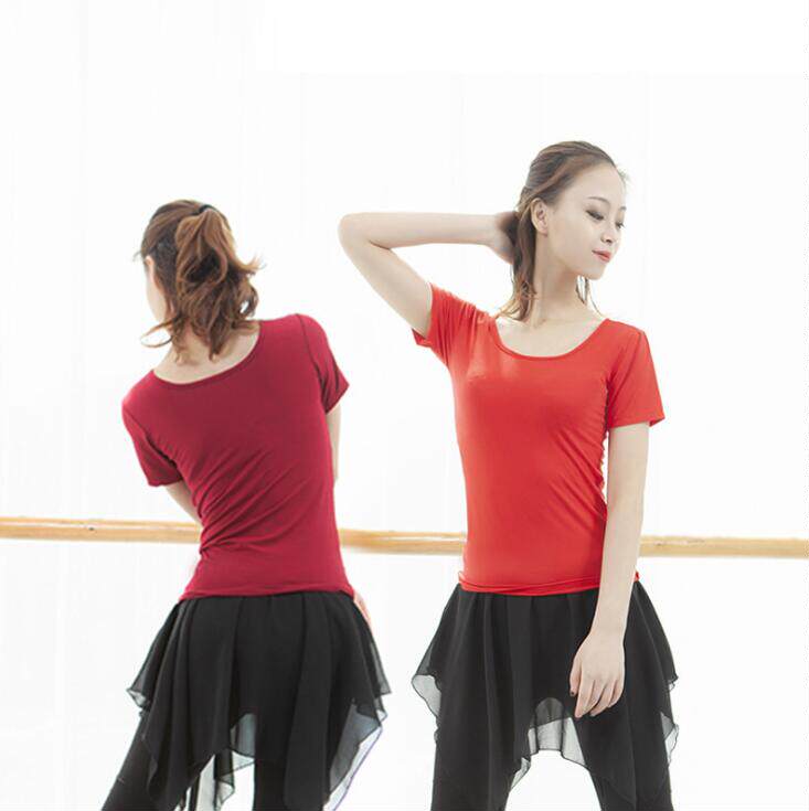 Modern dance practice Gongfu Fang Pilot Woman Modale Body Elastic Dance Suit blouses Ballet Ballet Body Clothes Yoga Clothes