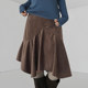 Irregular cut pleated skirt, versatile slimming skirt
