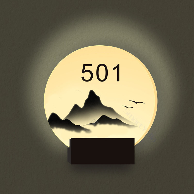 Star hotel luminous LED house number display KTV homestay foot bath box room number crystal acrylic with light sign