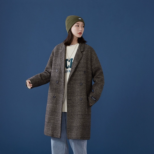 Шерстяное пальто, плащ для школьников, куртка, осеннее, оверсайз