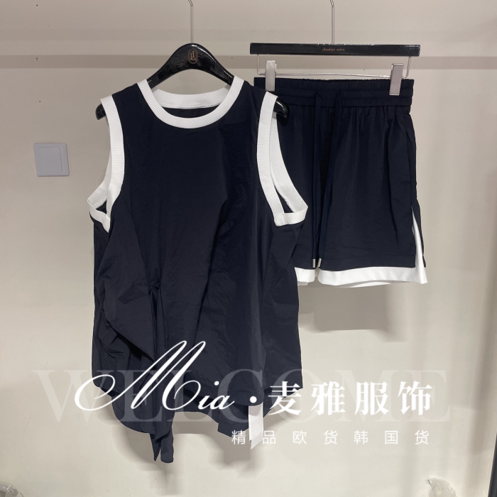 European Women's Clothing 2026 Summer New Style Color-Blocked Casual Sleeveless Vest + Shorts Set 07 European Women's Clothing 2026 Summer New Style Color-Blocked Casual Sleeveless Vest + Shorts Set 07