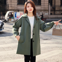 Trench coat women 2021 Spring and Autumn Korean version of khaki temperament Joker anti-wrinkle lapel single-breasted English coat