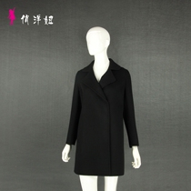 New simple British lapel womens handmade double-sided cashmere wool woolen trench coat factory direct sales